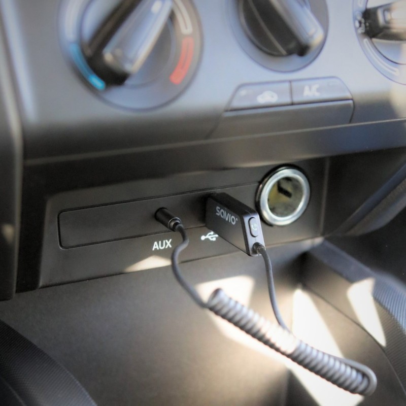 Savio TR-16 Transmitter AUX adapter with hands-free function, Bluetooth 5.3, Google Assistant/Siri