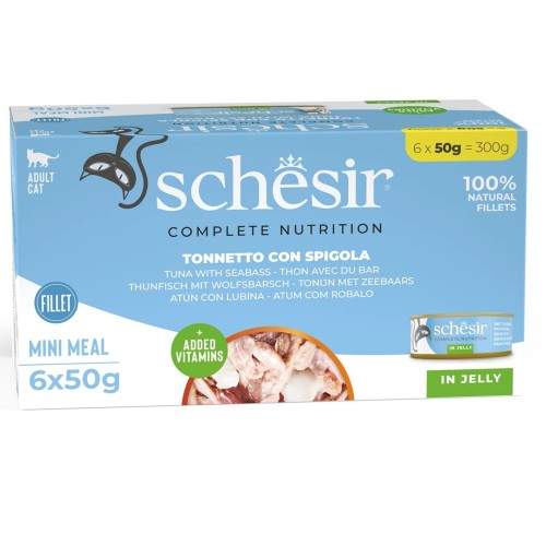SCHESIR Tuna with sea bass in jelly - wet cat food - 6x50g