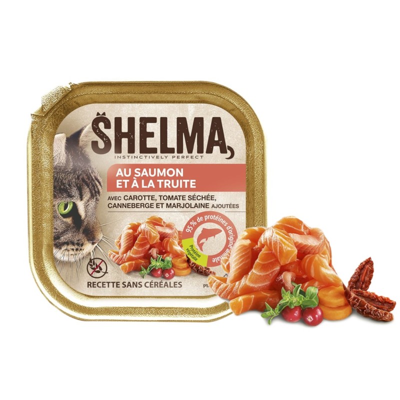 SHELMA Salmon and trout pate - wet cat food - 100g SHELMA Salmon and trout pate - wet cat food - 100g