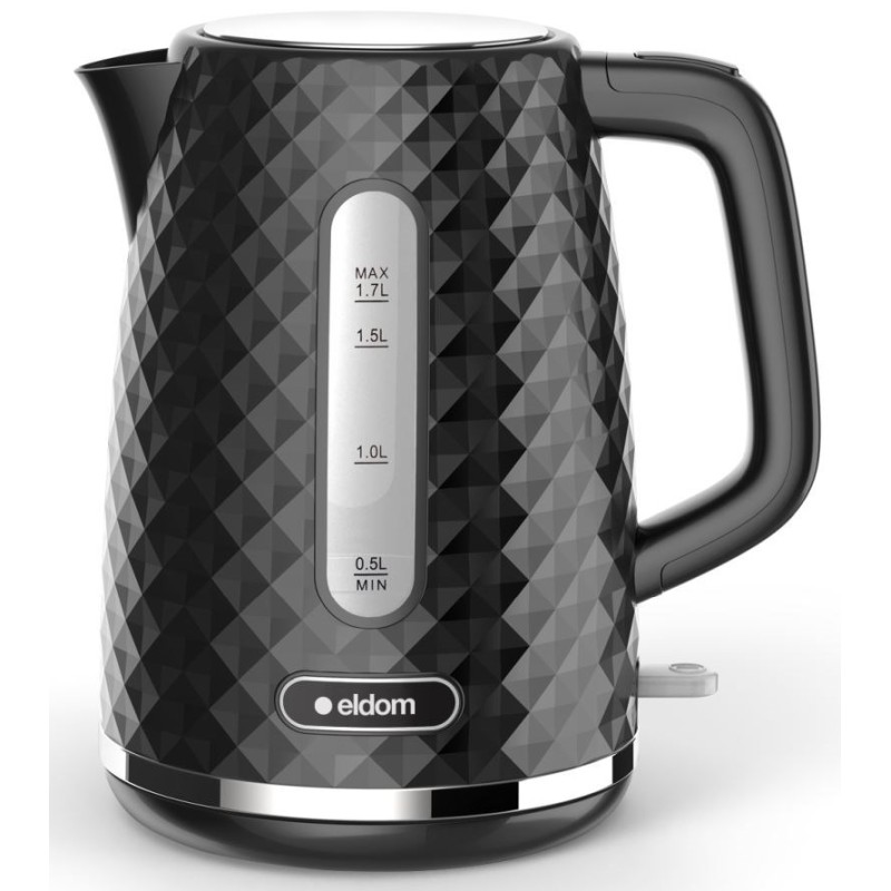 C280C ELDOM Kettle ELLI, capacity 1.7 l, power 2200 W, black, strix, black C280C ELDOM Kettle ELLI, capacity 1.7 l, power 2200 W, black, strix, black