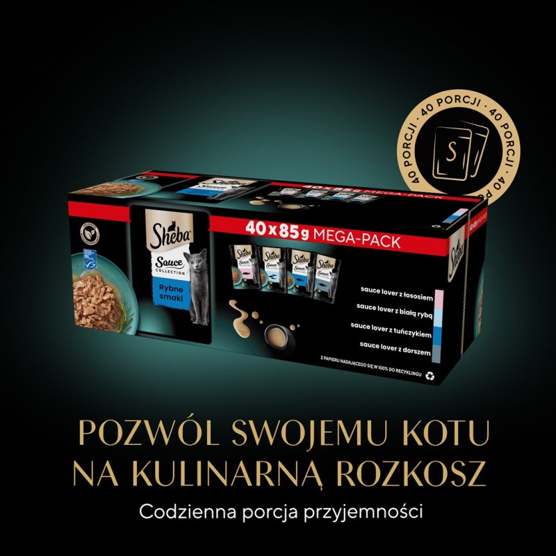 SHEBA Sauce Collection Fish flavors collection - wet cat food - 40x85 g SHEBA Sauce Collection Fish flavors collection - wet cat food - 40x85 g