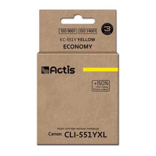 Actis KC-551Y ink (replacement for Canon CLI-551Y; Standard; 12 ml; yellow (with chip) Actis KC-551Y ink (replacement for Canon CLI-551Y; Standard; 12 ml; yellow (with chip)