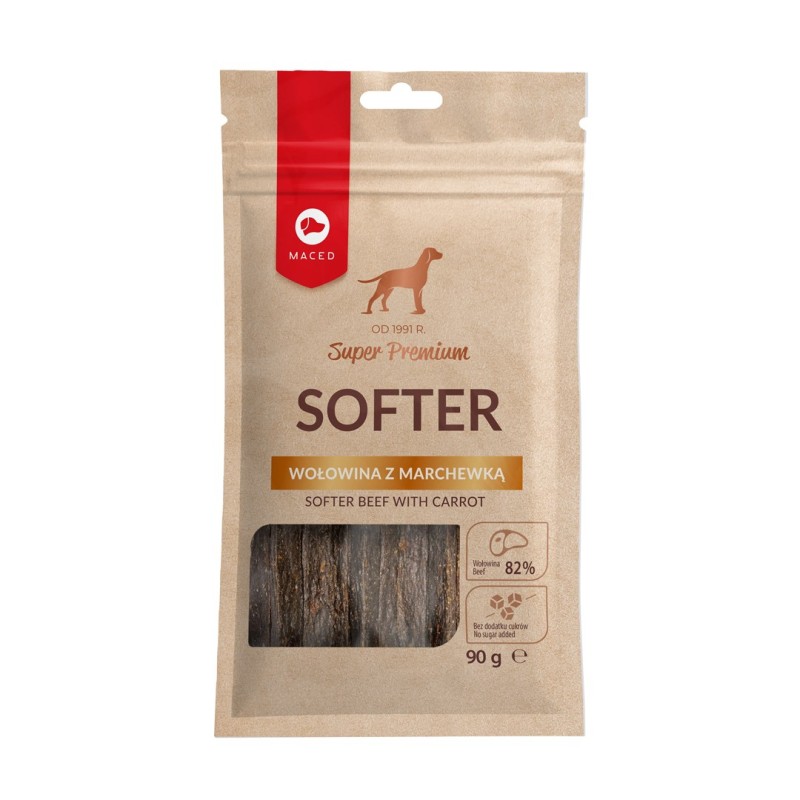 MACED Softer Beef with carrot - Dog treat - 100g MACED Softer Beef with carrot - Dog treat - 100g