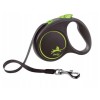 Flexi Automatic leash Black Design S 5 m, green