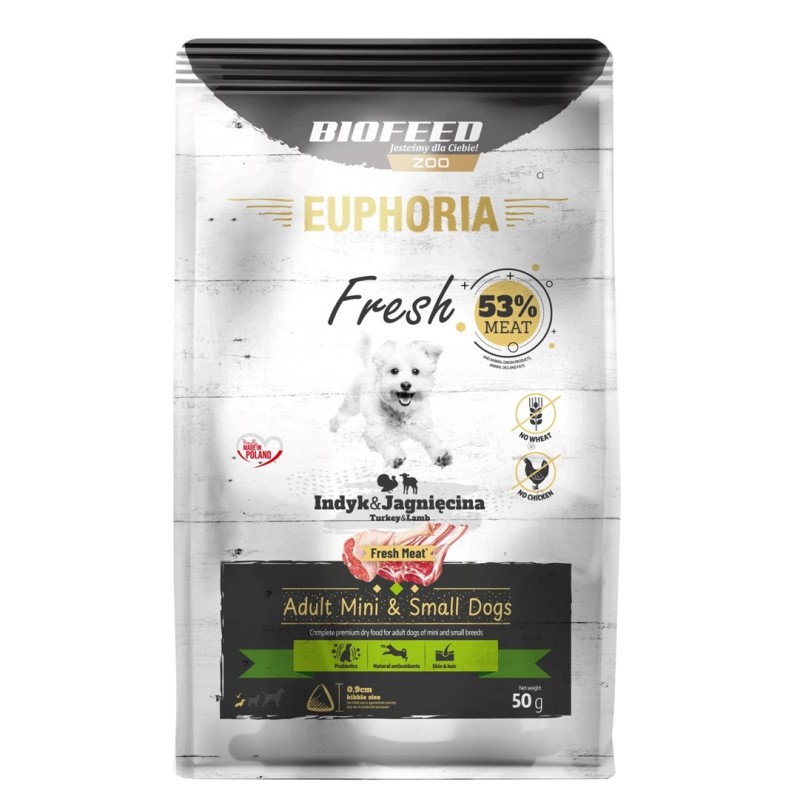 EUPHORIA Fresh Adult Turkey with lamb XS/S - dry dog food - 50g