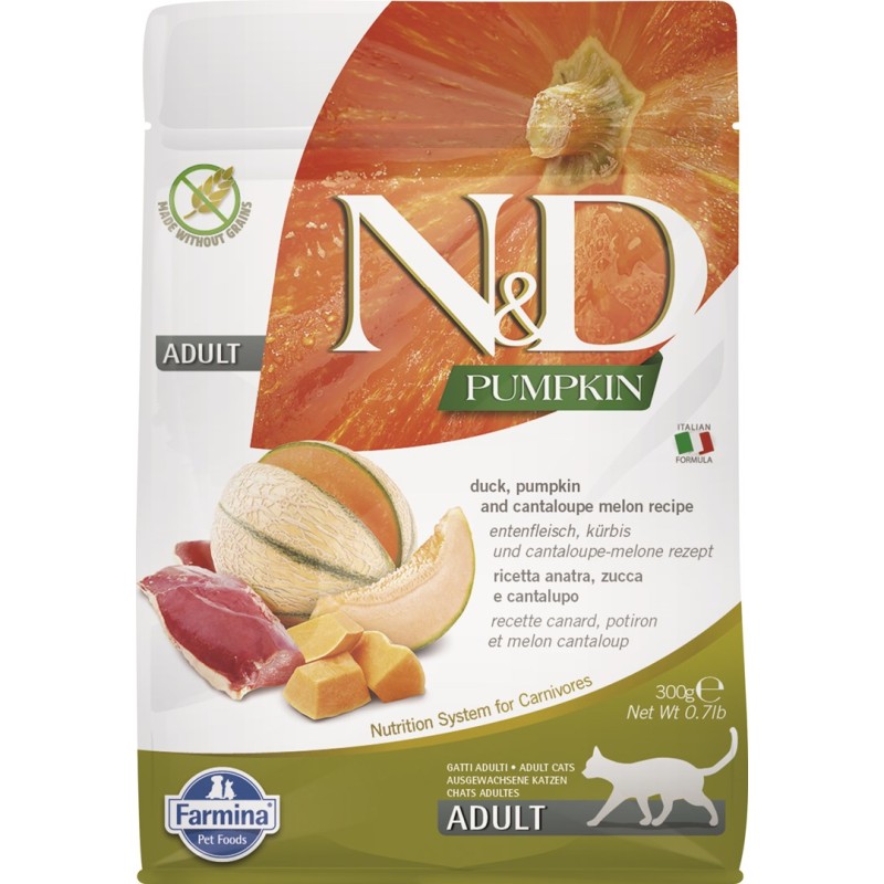 FARMINA N&D Pumpkin Cat Duck and Cantaloupe Melon Adult - dry cat food - 300 g FARMINA N&D Pumpkin Cat Duck and Cantaloupe Melon Adult - dry cat food - 300 g