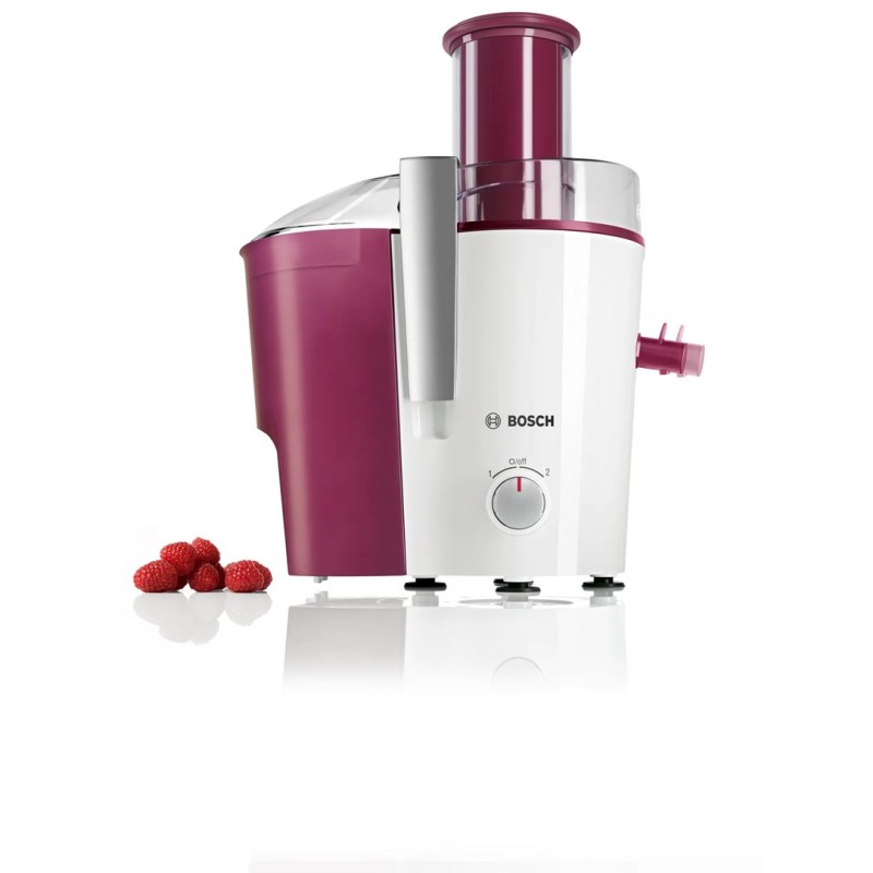 Bosch MES25C0 juice maker Centrifugal juicer 700 W Cherry (fruit), Transparent, White
