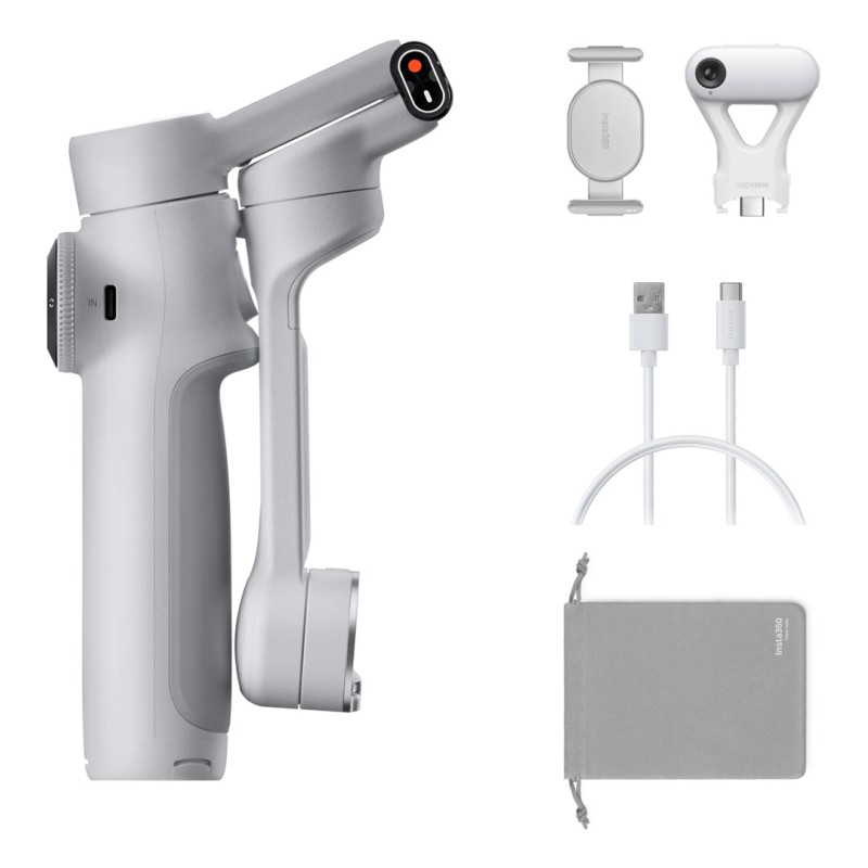 Insta360 Flow 2 AI Tracker Bundle (Stone Gray) - gimbal z modułem śledzenia AI