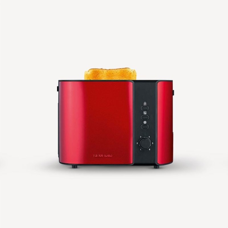 SEVERIN TOASTER RED, 2 SLICES, STEEL, 800W AT2217 SEVERIN TOASTER RED, 2 SLICES, STEEL, 800W AT2217