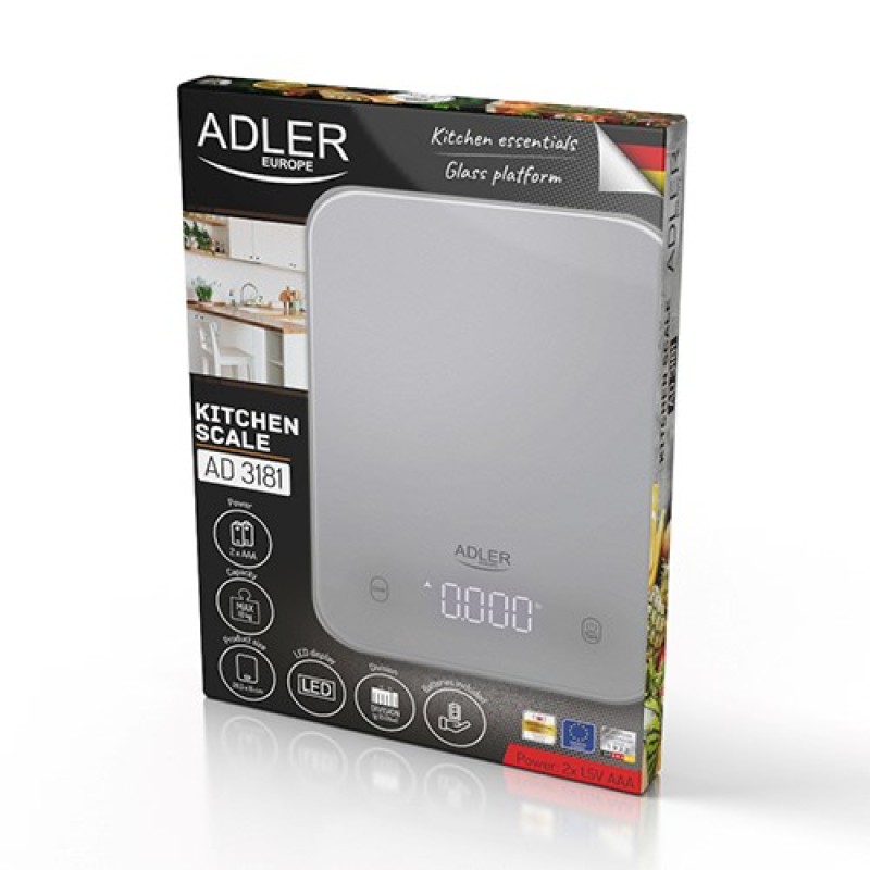 ADLER AD 3181 grey kitchen scale ADLER AD 3181 grey kitchen scale