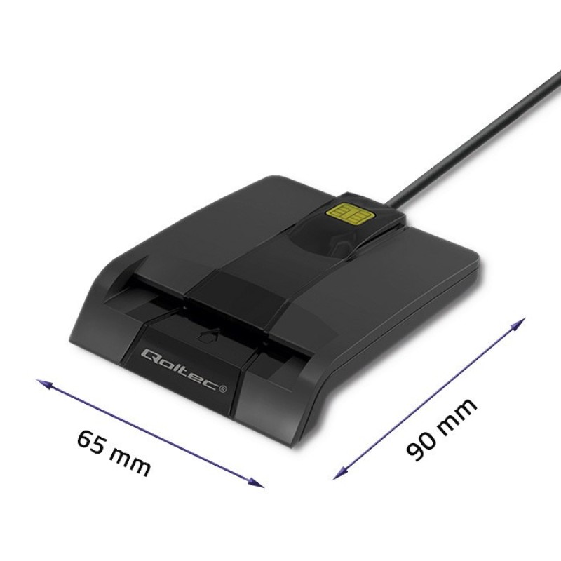 Qoltec 50634 Intelligent Smart ID chip card reader SCR-0634 | USB Type C Qoltec 50634 Intelligent Smart ID chip card reader SCR-0634 | USB Type C