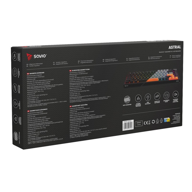 Savio ASTRAL BLACK JADE keyboard Gaming USB QWERTY US International