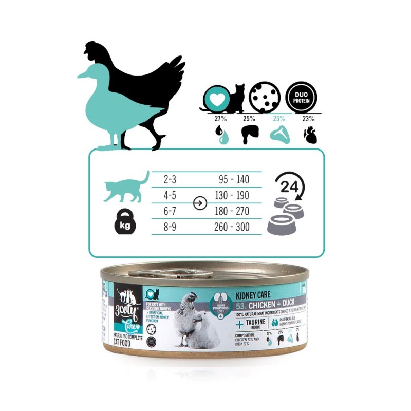 3COTY Chicken with duck Kidney care  - wet cat food - 80g 3COTY Chicken with duck Kidney care  - wet cat food - 80g