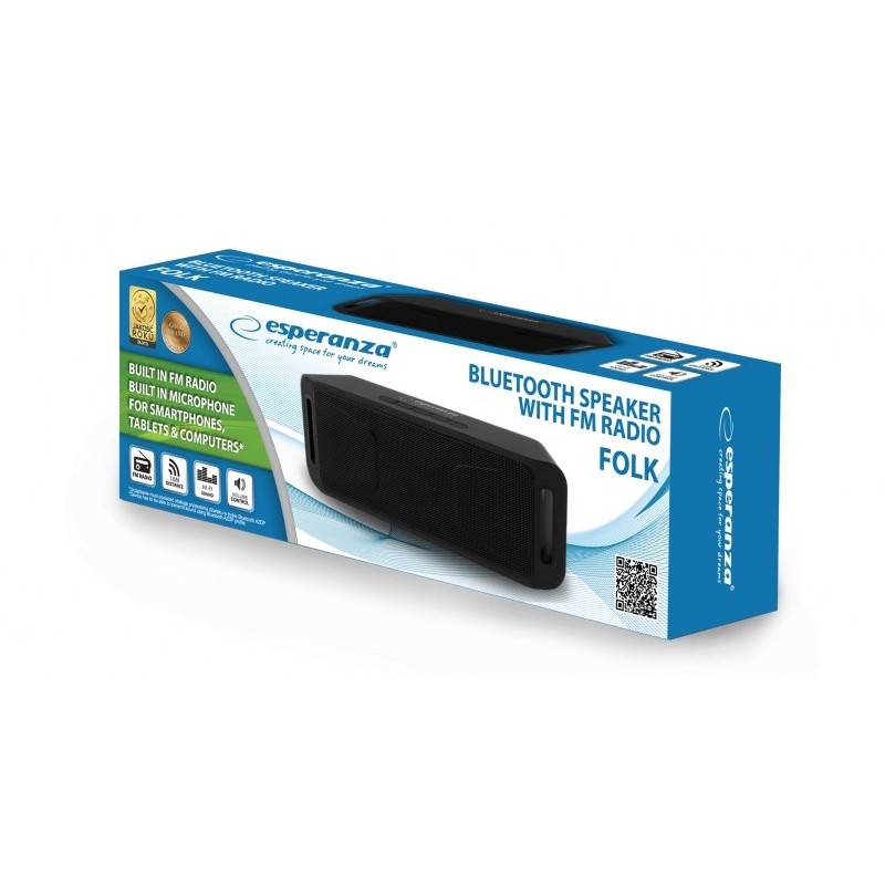 Esperanza FOLK Stereo portable speaker Black 6 W Esperanza FOLK Stereo portable speaker Black 6 W