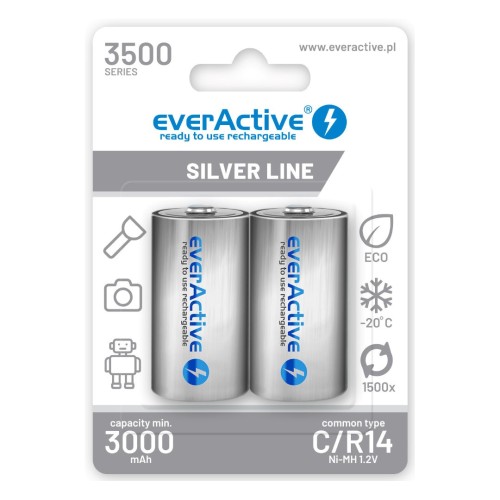 Rechargeable Batteries everActive R14/C Ni-MH 3500 mAh ready to use Rechargeable Batteries everActive R14/C Ni-MH 3500 mAh ready to use