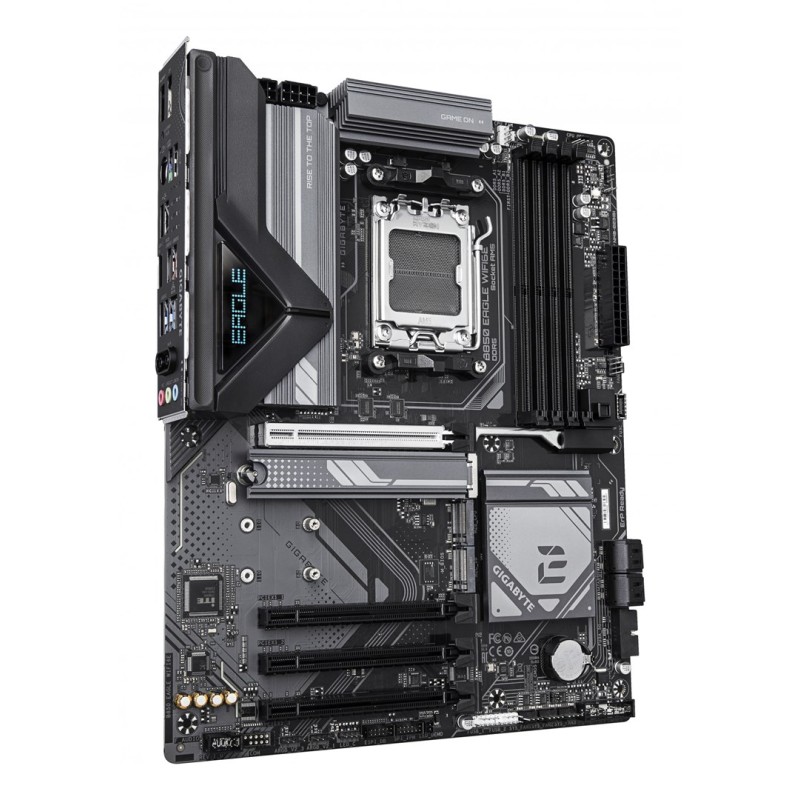 GIGABYTE B850 EAGLE WIFI6E Motherboard - AMD Ryzen 9000 Series CPUs, 8+2+2 Phases Digital VRM, up to 8200MHz DDR5 (OC), 1xPCIe 5.0 + 2xPCIe 4.0 M.2, GbE LAN, WIFI 6E, USB 3.2 Gen 2 GIGABYTE B850 EAGLE WIFI6E Motherboard - AMD Ryzen 9000 Series CPUs, 8+2+2 Phases Digital VRM, up to 8200MHz DDR5 (OC), 1xPCIe 5.0 + 2xPCIe 4.0 M.2, GbE LAN, WIFI 6E, USB 3.2 Gen 2