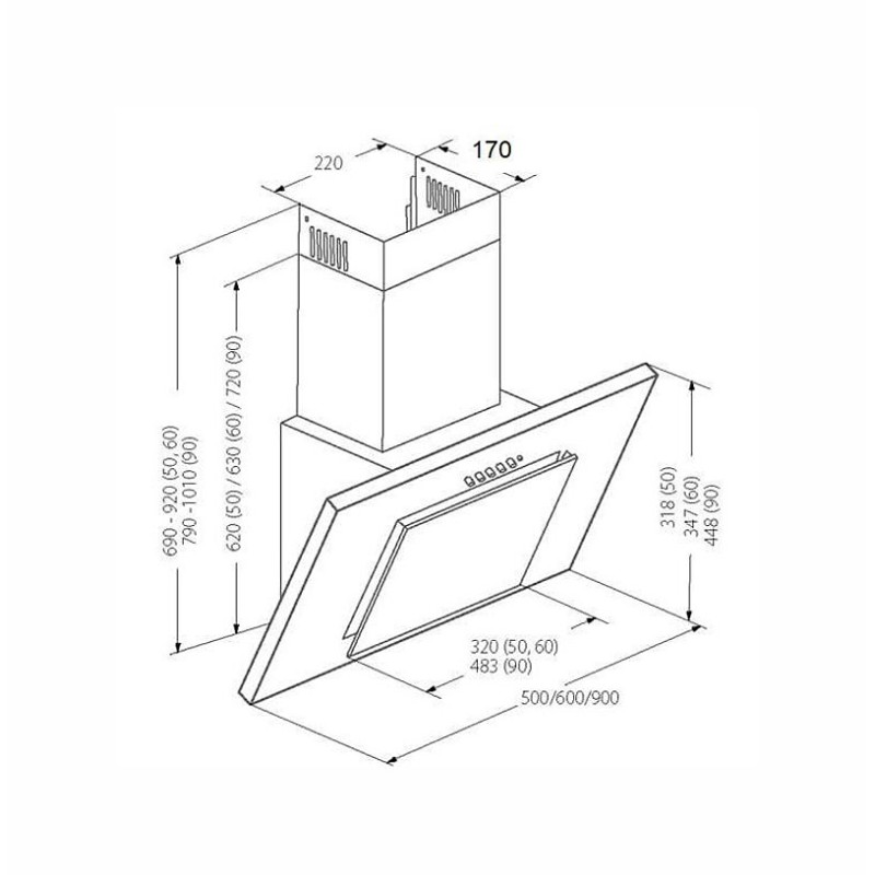 AKPO WK-4 NERO 2.0 50 GRAY/GREY GLASS T300 Linear LED/Controller Hood AKPO WK-4 NERO 2.0 50 GRAY/GREY GLASS T300 Linear LED/Controller Hood
