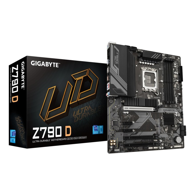 GIGABYTE Z790 D Motherboard - Supports Intel Core 14th Gen CPUs, 12+1+1 Phases Digital VRM, up to 7600MHz DDR5 (OC), 3xPCIe 4.0 M.2, 2.5GbE LAN, USB 3.2 Gen 2 GIGABYTE Z790 D Motherboard - Supports Intel Core 14th Gen CPUs, 12+1+1 Phases Digital VRM, up to 7600MHz DDR5 (OC), 3xPCIe 4.0 M.2, 2.5GbE LAN, USB 3.2 Gen 2