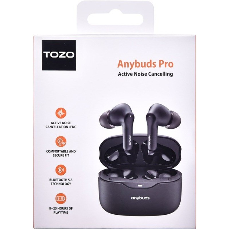 TOZO Anybuds Pro True Wireless Stereo (TWS) In-Ear USB Type-C Bluetooth Headset Black TOZO Anybuds Pro True Wireless Stereo (TWS) In-Ear USB Type-C Bluetooth Headset Black