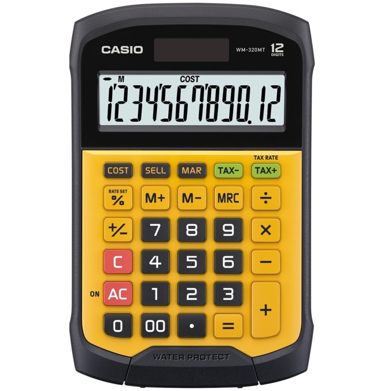 CASIO OFFICE CALCULATOR WATERPROOF WM-320MT-S, 12-digit display, removable keyboard. CASIO OFFICE CALCULATOR WATERPROOF WM-320MT-S, 12-digit display, removable keyboard.