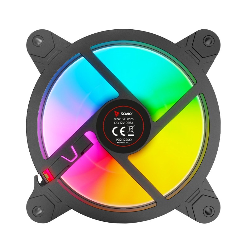 SAVIO FAN-01 4-pack 120mm ARGB fan including controller and remote control SAVIO FAN-01 4-pack 120mm ARGB fan including controller and remote control
