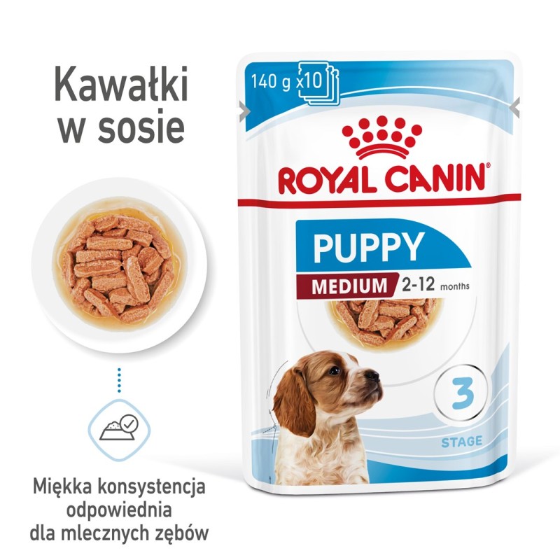 ROYAL CANIN SHN Medium Puppy in sauce - wet puppy food - 10x140g ROYAL CANIN SHN Medium Puppy in sauce - wet puppy food - 10x140g
