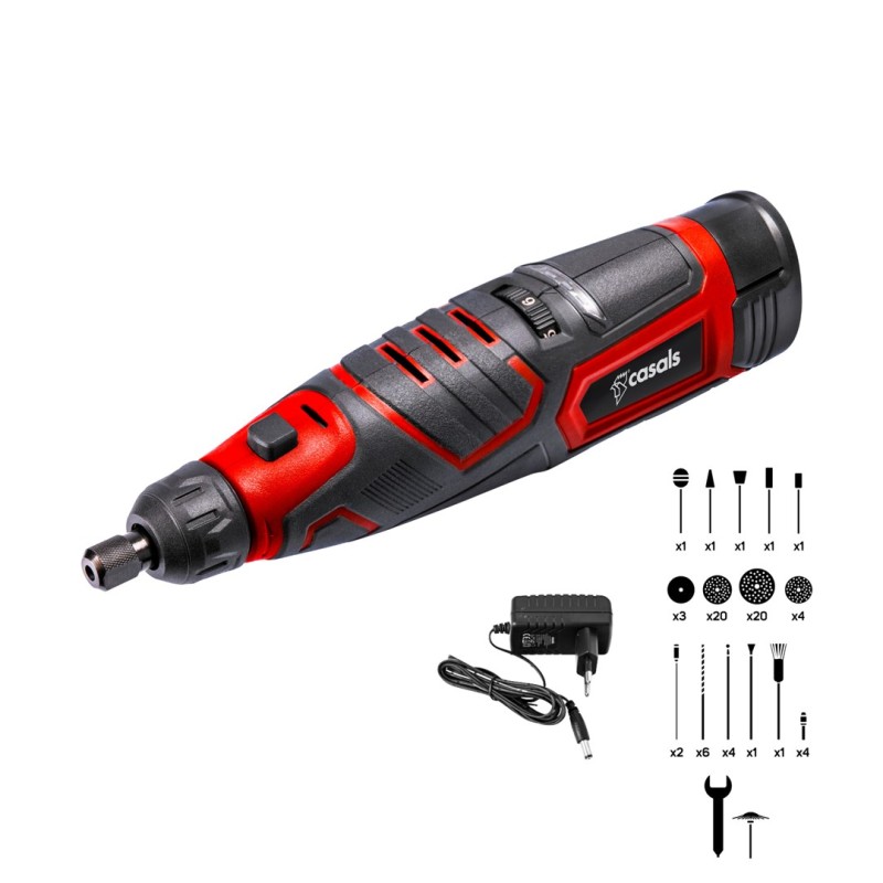 Cordless electric sander with accessories 12V CASALS CMG1205BC Cordless electric sander with accessories 12V CASALS CMG1205BC