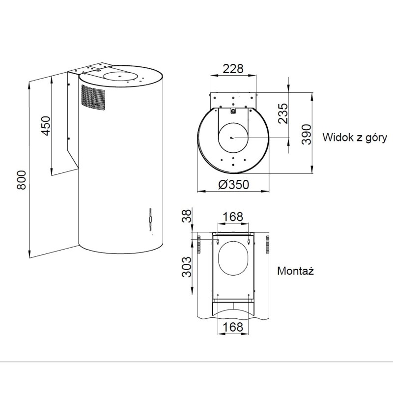 Wall-mounted hood MAAN Elba 2 W835 White Wall-mounted hood MAAN Elba 2 W835 White