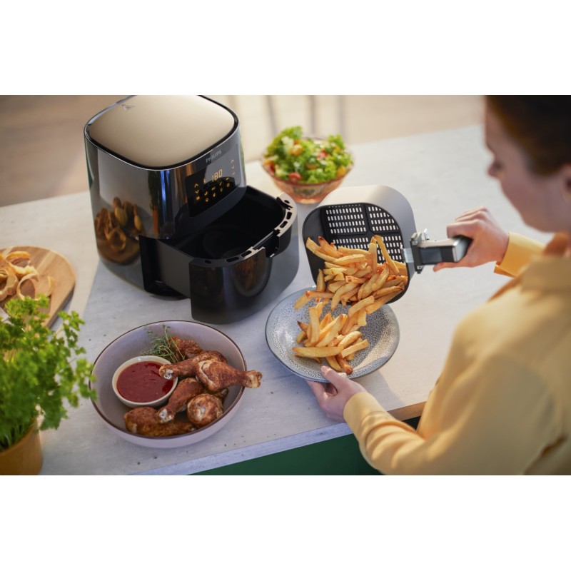 Philips Essential HD9252/70 fryer Single 4.1 L Stand-alone 1400 W Hot air fryer Black, Silver Philips Essential HD9252/70 fryer Single 4.1 L Stand-alone 1400 W Hot air fryer Black, Silver