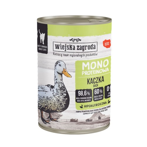 WIEJSKA ZAGRODA Monoprotein Duck - wet cat food - 400g WIEJSKA ZAGRODA Monoprotein Duck - wet cat food - 400g