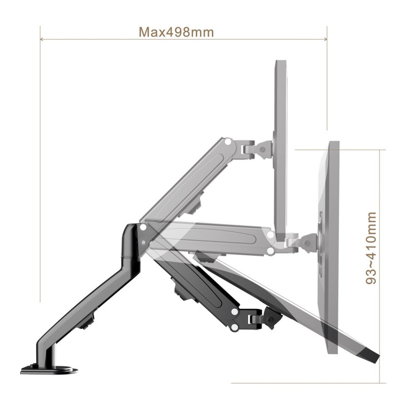 Maclean MC-860N Monitor Mount, with Gas Spring, 13