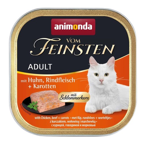 ANIMONDA Vom Feinsten Adult Chicken, beef and carrots - wet cat food - 100g ANIMONDA Vom Feinsten Adult Chicken, beef and carrots - wet cat food - 100g