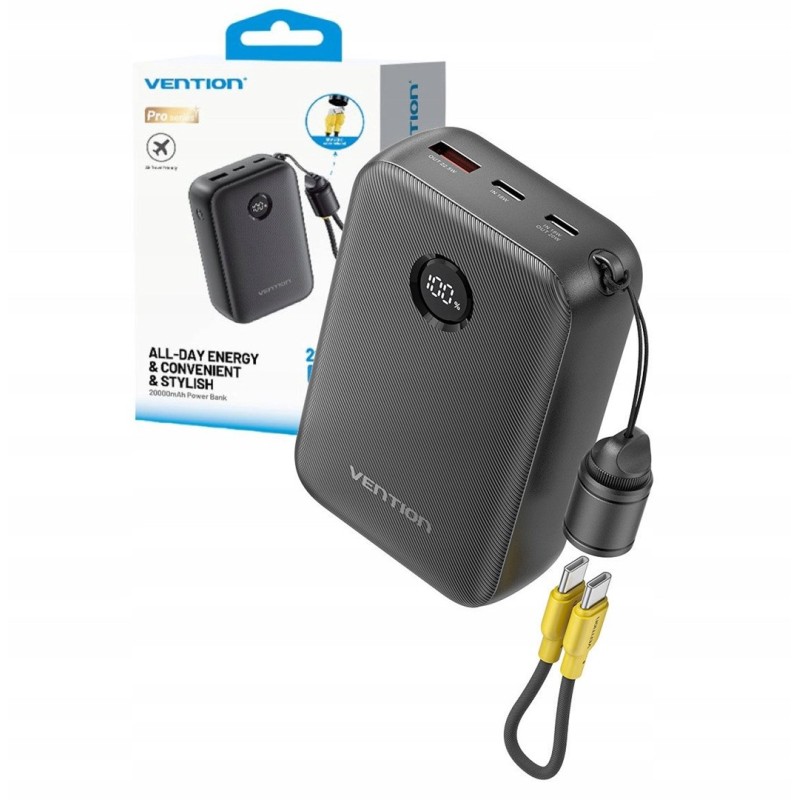 Powerbank Vention 20000mAh 2xUSB-C 1xUSB-A 22,5W BL Powerbank Vention 20000mAh 2xUSB-C 1xUSB-A 22,5W BL