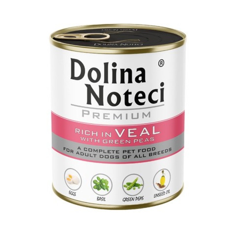 DOLINA NOTECI Premium rich in veal with green peas – wet dog food – 800g DOLINA NOTECI Premium rich in veal with green peas – wet dog food – 800g