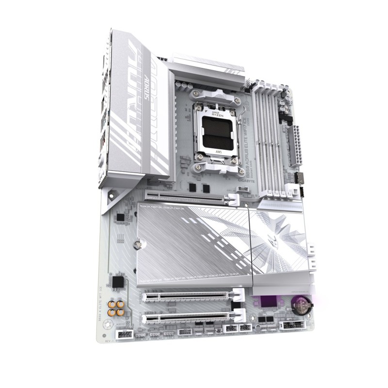 GIGABYTE B850 AORUS ELITE WIFI7 ICE Motherboard - AMD Ryzen 9000 Series CPUs, 12+2+1 Phases Digital VRM, up to 8200MHz DDR5 (OC), 1xPCIe 5.0 + 2xPCIe 4.0 M.2, 2.5 LAN, WIFI 7, USB 3.2 Gen 2x2 GIGABYTE B850 AORUS ELITE WIFI7 ICE Motherboard - AMD Ryzen 9000 Series CPUs, 12+2+1 Phases Digital VRM, up to 8200MHz DDR5 (OC), 1xPCIe 5.0 + 2xPCIe 4.0 M.2, 2.5 LAN, WIFI 7, USB 3.2 Gen 2x2