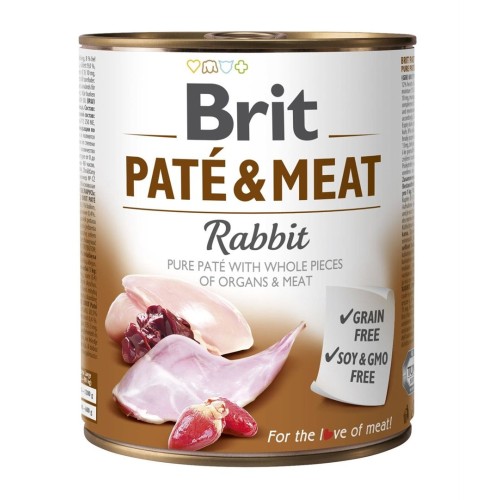 Wet dog food BRIT PATÉ & MEAT Rabbit 800 g Wet dog food BRIT PATÉ & MEAT Rabbit 800 g