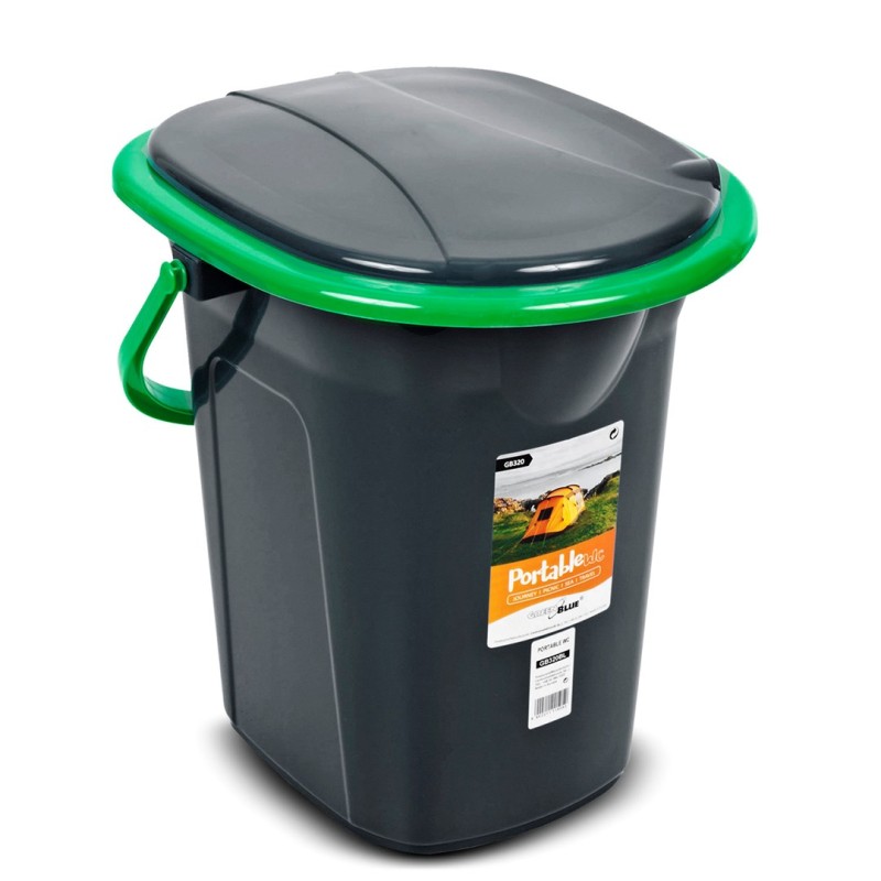 GreenBlue GB320BG Tourist Toilet Black and Green 19L Carrying Handle GreenBlue GB320BG Tourist Toilet Black and Green 19L Carrying Handle
