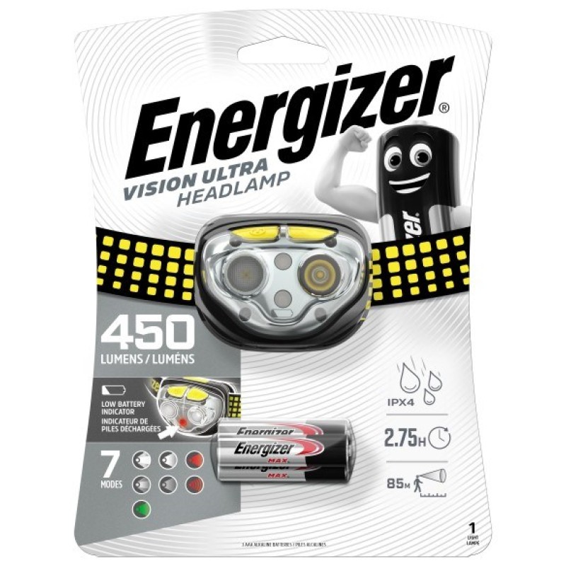 ENERGIZER Headlight Vision Ultra 3AA 450 LM, 3 colours of light ENERGIZER Headlight Vision Ultra 3AA 450 LM, 3 colours of light