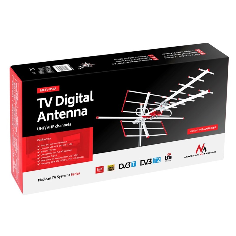 Maclean TV Sytems MCTV-855A Full HD Standard Terrestrial TV Outdoor Directional Antenna DVB-T/T2 H.265 HEVC Maclean TV Sytems MCTV-855A Full HD Standard Terrestrial TV Outdoor Directional Antenna DVB-T/T2 H.265 HEVC