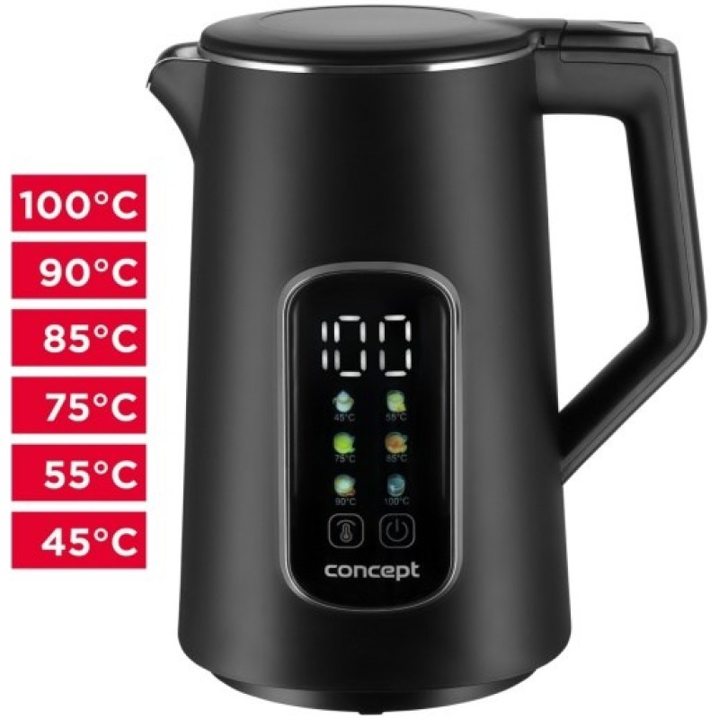 Concept RK-3385 Electric kettle 1.7 L 2200 W Black