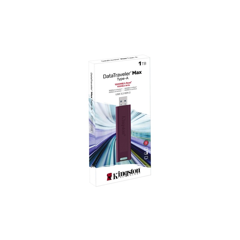 Kingston Technology DataTraveler 1TB Max Type-A 1000R/900W USB 3.2 Gen 2 Kingston Technology DataTraveler 1TB Max Type-A 1000R/900W USB 3.2 Gen 2