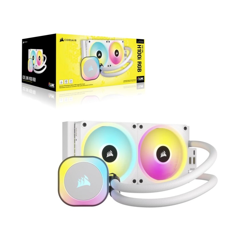 Corsair H100I Processor Hybrid cooler 12 cm White Corsair H100I Processor Hybrid cooler 12 cm White