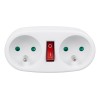 Maclean Current Outlet, Socket Splitter with 2 Sockets and Circuit Breaker, Type E, 2x16A, MCE337 E Maclean Current Outlet, Socket Splitter with 2 Sockets and Circuit Breaker, Type E, 2x16A, MCE337 E