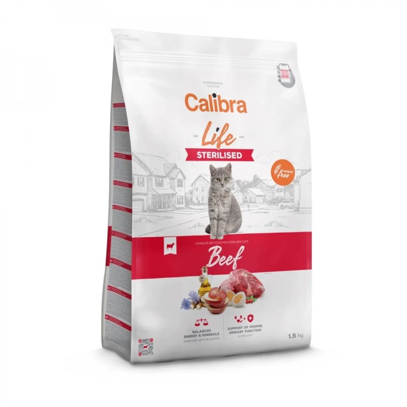CALIBRA Cat Life Sterilised Beef - dry cat food - 1,5kg CALIBRA Cat Life Sterilised Beef - dry cat food - 1,5kg