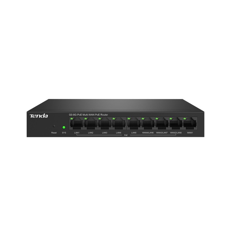 Tenda G0-8G-PoE wired router Gigabit Ethernet Black Tenda G0-8G-PoE wired router Gigabit Ethernet Black