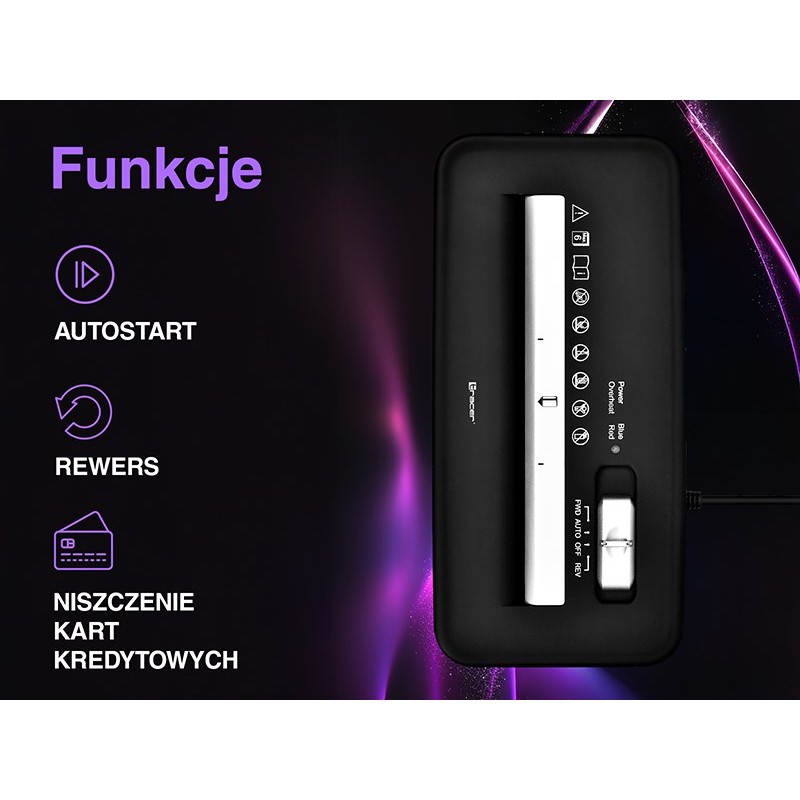 Tracer EDGY10L Paper Shredder Black