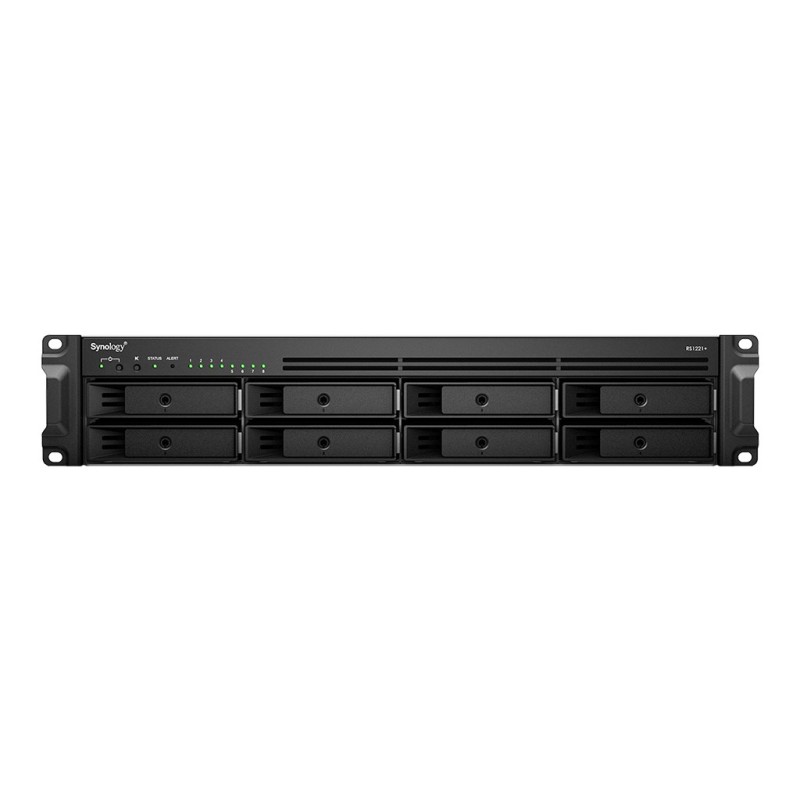 Synology RackStation RS1221+ NAS/storage server Rack (2U) Ryzen Embedded V1500B 4 GB DDR4 0 TB DiskStation Manager Black