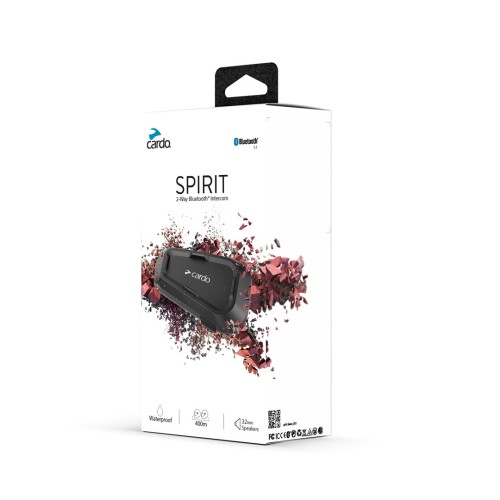 Cardo Spirit motorcycle intercom 2 channels 400 m Black Cardo Spirit motorcycle intercom 2 channels 400 m Black