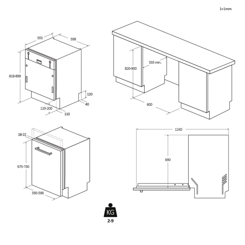 Candy CIP 3E7L0W Fully built-in 13 place settings E Candy CIP 3E7L0W Fully built-in 13 place settings E