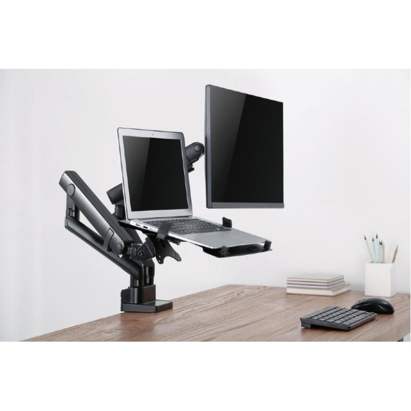 Gembird MA-DA3-02 Desk mounted adjustable monitor arm with notebook tray (full-motion), 17”-32”, up to 8 kg Gembird MA-DA3-02 Desk mounted adjustable monitor arm with notebook tray (full-motion), 17”-32”, up to 8 kg